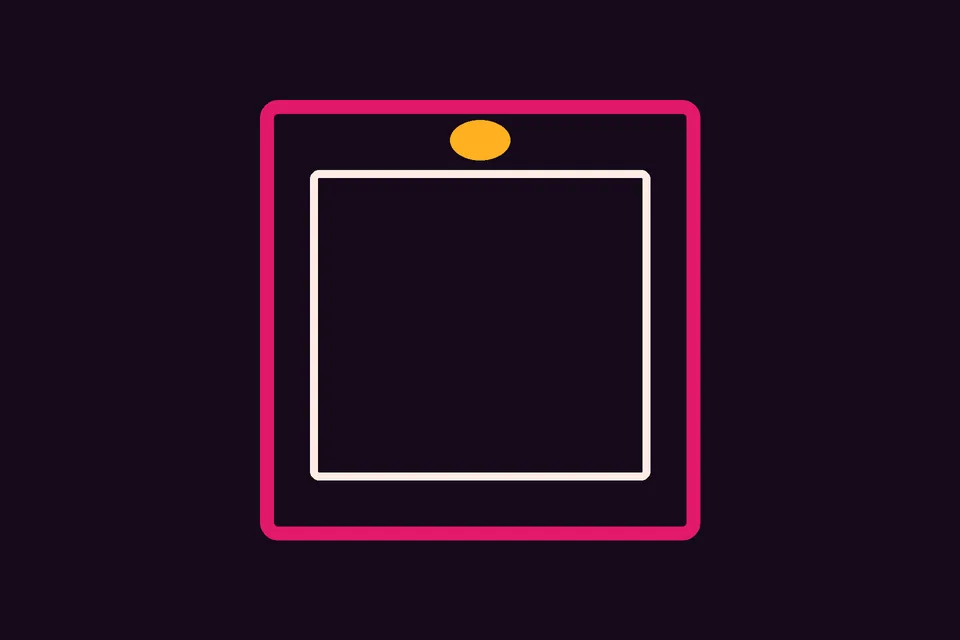 An empty photo frame in magenta